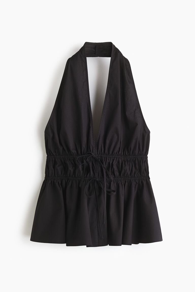 Atasan halterneck peplum