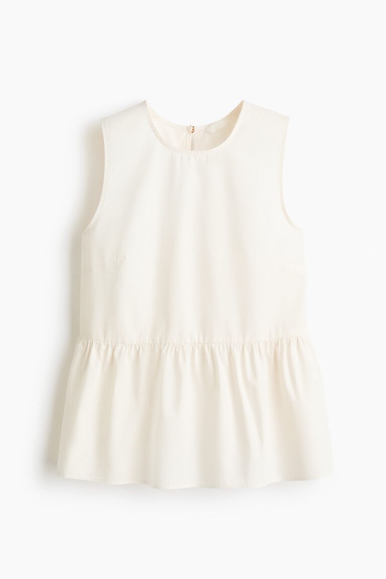 Blus peplum tanpa lengan