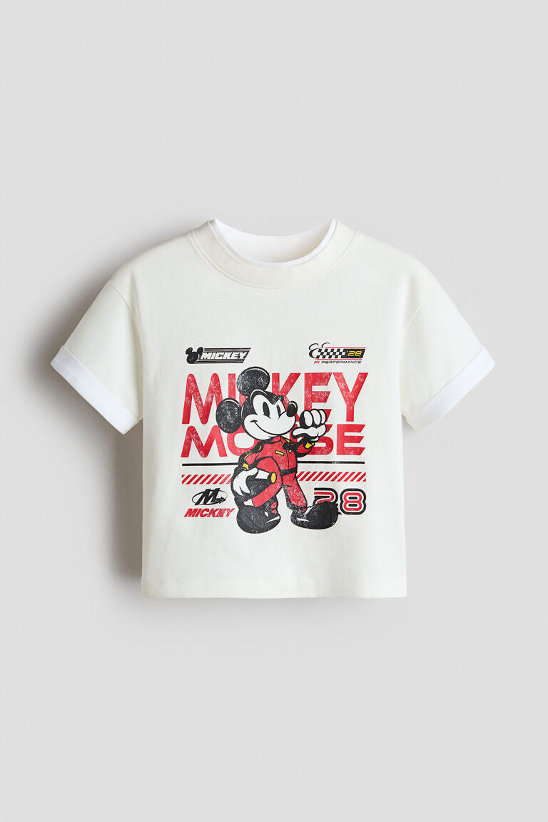 Layered-look printed T-shirt