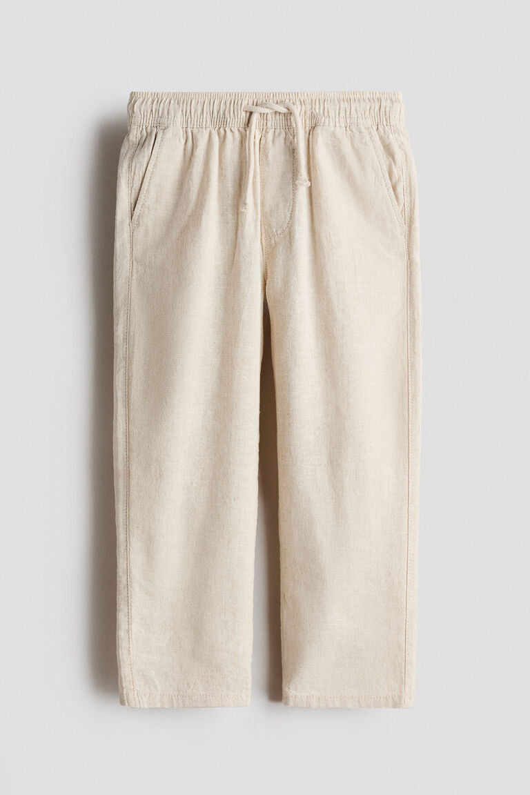 Linen-blend trousers